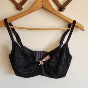 Victorias Secret Unlined Demi Bra Body Wire Unpadded Black Sleek 34 DDD F